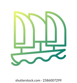 Stylized Sailing Vessel Icon Gradient Design