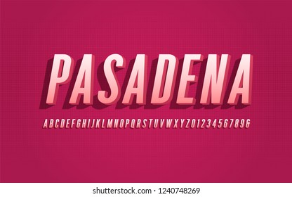 Stylized san serif condensed vector alphabet, font, typeface, letters and numbers.