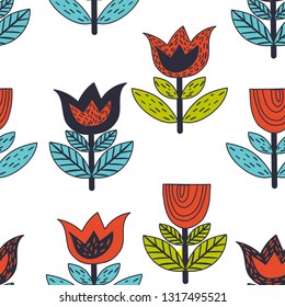 stylized scandinavian flowers. 