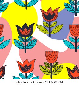 stylized scandinavian flowers. 