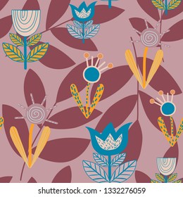 stylized scandinavian flowers. 