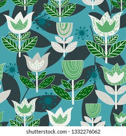 stylized scandinavian flowers. 