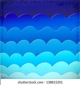 Stylized sea background. Vector illustration sea