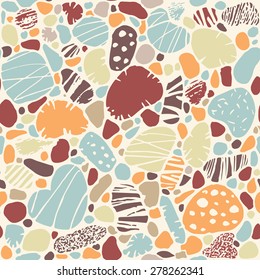 stylized sea stones seamless color pattern