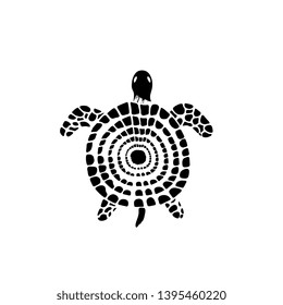 Stylized sea turtle in doodle style. Water reptile.