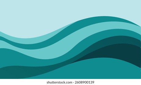 Stylized Sea Wave Background Design.
