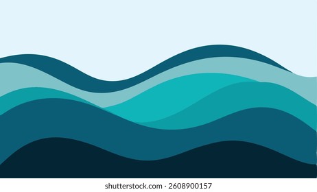 Stylized Sea Wave Background Design.
