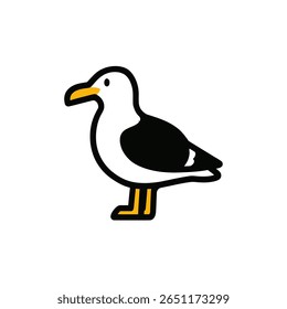 Gaivota estilizada fica calma no plano de fundo gráfico