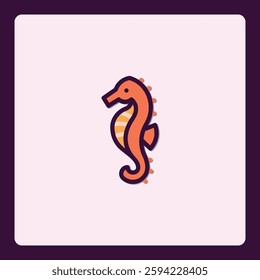 Stylized seahorse illustration with gentle curves and muted color palette