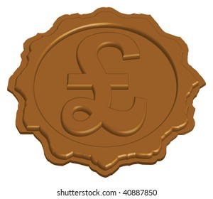 stylized sealing wax stamp with pound sign