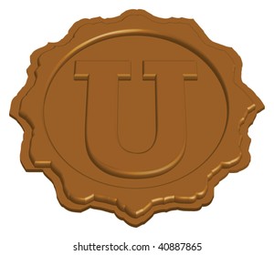 stylized sealing wax stamp with single letter