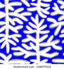 Stylized seamless pattern with silhouettes Christmas trees on blue background. For New Year design wrapping paper, page, wallpaper, fabrics, textile. Vector illustration