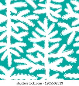 Stylized seamless pattern with silhouettes of Christmas trees on green background. For New Year design wrapping paper, page, wallpaper, fabrics, textile. Vector illustration