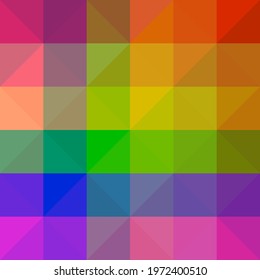 Stylized seamless wallpaper of geometric gay pride rainbow flag