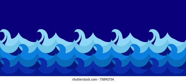 Stylized seamless wave illustration