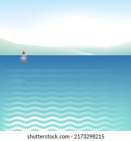 Stylized seascape in the style of minimalism. Vector illustration