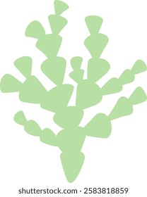 Stylized seaweed featuring light green leaves flourishes against a pure white background, creating a design that embodies simplicity and elegance while reflecting natural beauty