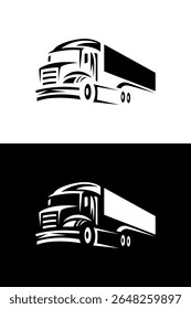 Ilustração estilizada de semircaminhão para necessidades de transporte