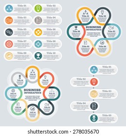 Stylized set of info-graphics element