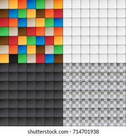 stylized set of square tiles Material design of transparent items you can place on any background