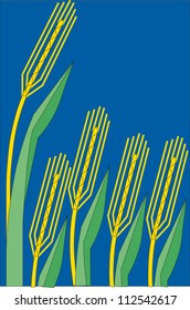 Stylized shafts of wheat, barley or grain