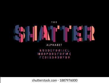 Stylized Shatter Alphabet Font Vector