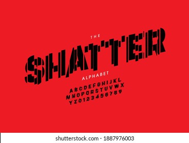 Stylized Shatter Alphabet Font Vector