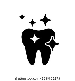 Stylized Shiny Tooth Icon Representing Dental Care and Hygiene for Oral Health and Wellness