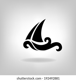 the stylized ship, boat on a light background