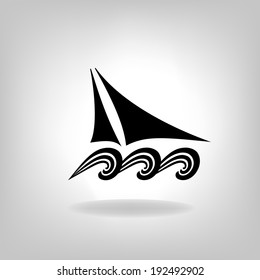 the stylized ship, boat on a light background