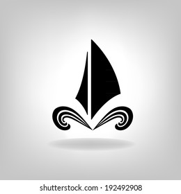 the stylized ship, boat on a light background