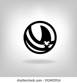 the stylized ship, boat on a light background