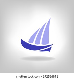 the stylized ship, boat on a light background