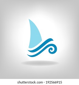 the stylized ship, boat on a light background