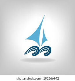 the stylized ship, boat on a light background
