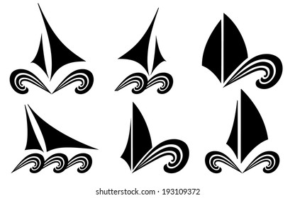 the stylized ship, boat on a light background