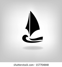 the stylized ship on a light background