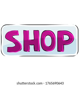 signo de tienda estilizada, objeto aislado sobre fondo blanco, ilustración vectorial, EPS