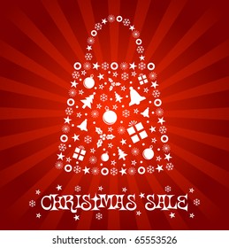 Stylized Shopping Bag Design of Christmas Elements