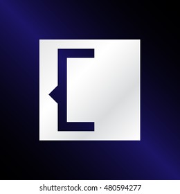 Stylized sign on a background with a gradient
