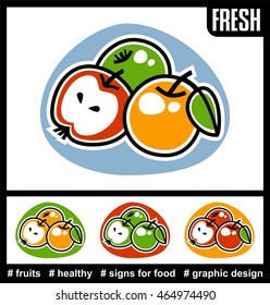stylized signs apple set
