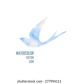Stylized silhouette bird, swallow. Logo design for the company.