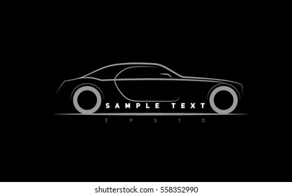 stylized silhouette business luxury car coupe