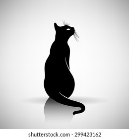 stylized silhouette of a cat on a light background