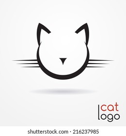 Stylized silhouette of cat's head - abstract logo