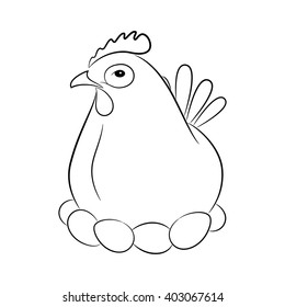 Stylized silhouette of a chicken. 