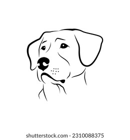Stylized silhouette of a dog. Artistic creative idea. dog logo design template. Vector illustration