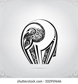 The stylized silhouette of an elephant