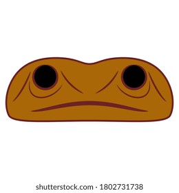 Stylized silhouette face of a frog. Native American art of Haida Indians. Mask template.