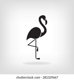 Stylized silhouette of a flamingo. Logo design for the company.